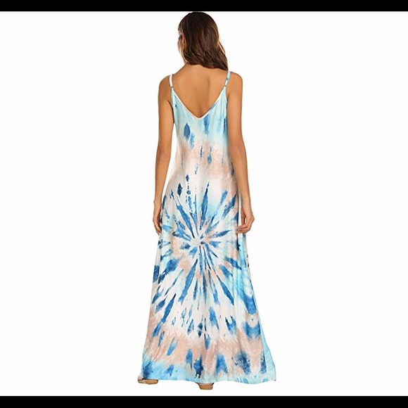 🆕Bohemian Spaghetti Strap Maxi Dress with Pockets - Picture 2 of 3